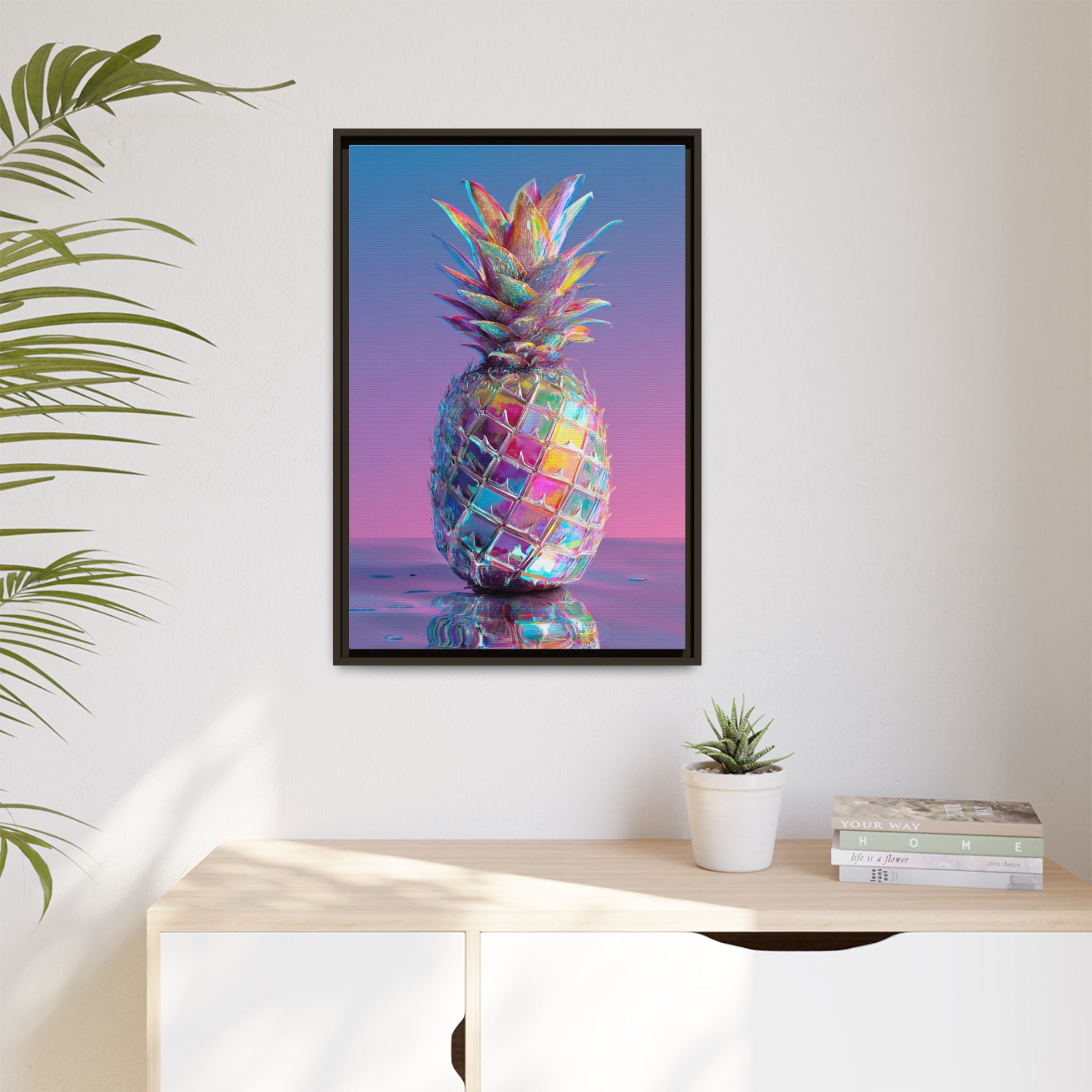 Colorful Pineapple Canvas Art | Abstract Tropical Design