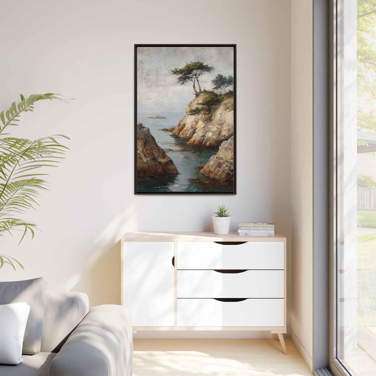 Serene Seaside Landscape Art - Tranquil Coastal Decor