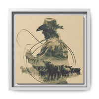 Lone Cowboy Silhouette Art - Vintage Western Charm