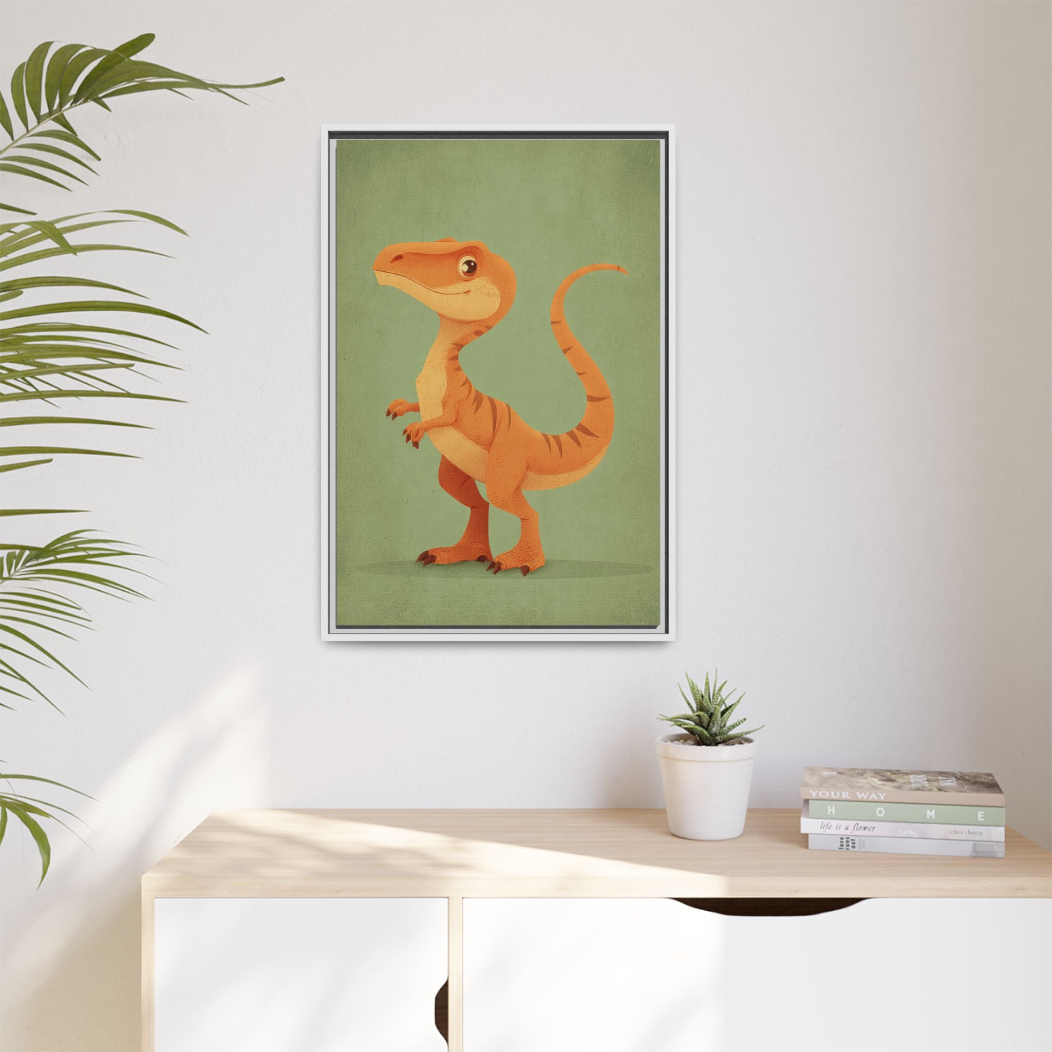 Whimsical Dinosaur Illustration Art for Kids' Rooms