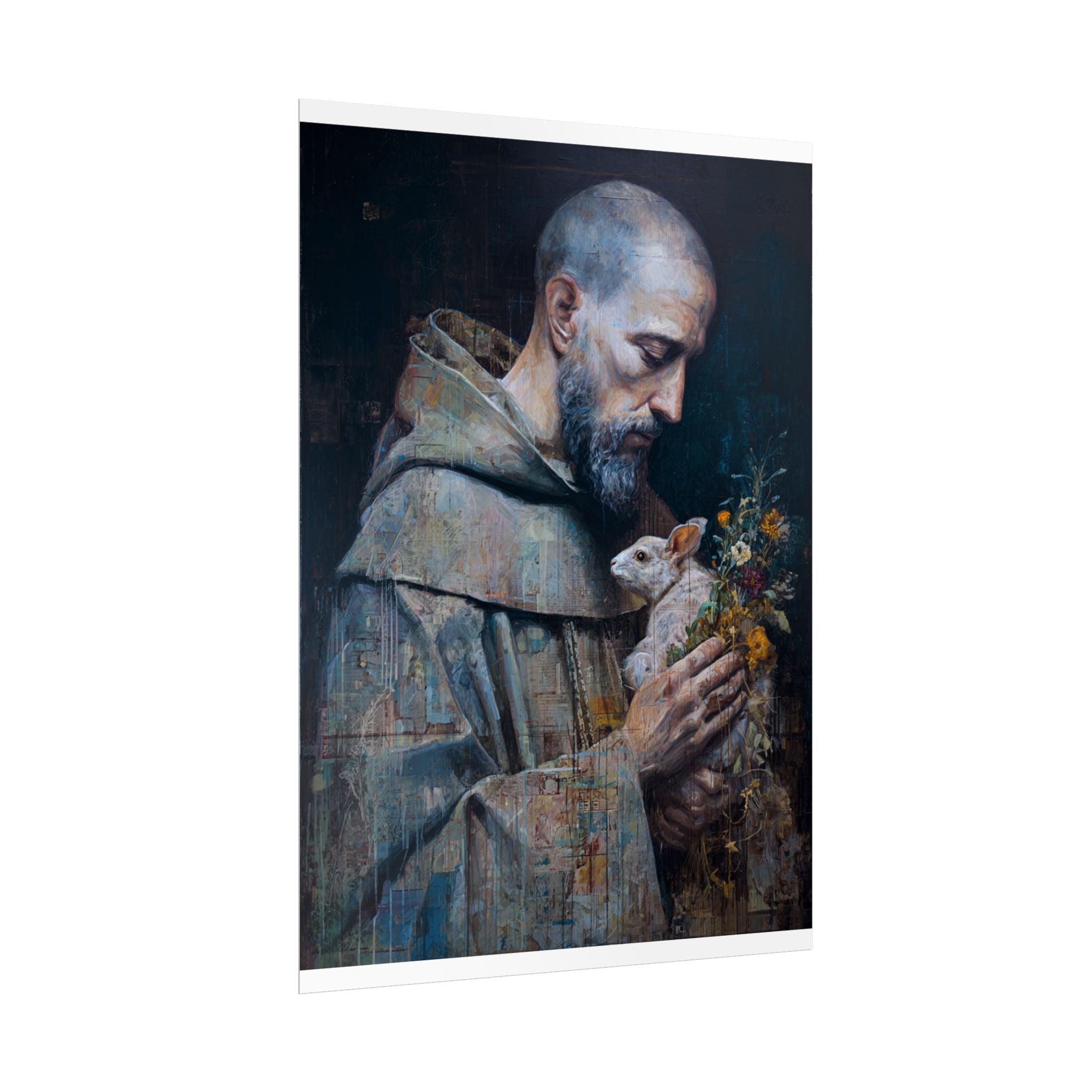 Saint Francis and Rabbit Artwork - Nature Inspired Wall Art