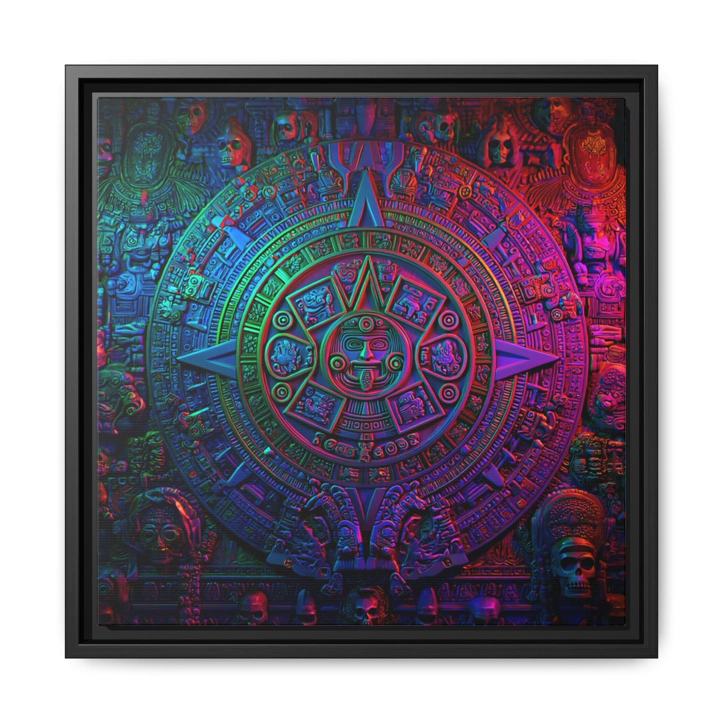 Aztec Mandala Wall Art - Colorful Cultural Decor