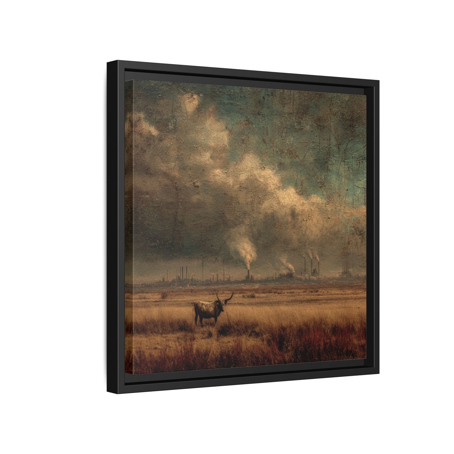 Cattle in Industrial Landscape | Vintage Style Art Print