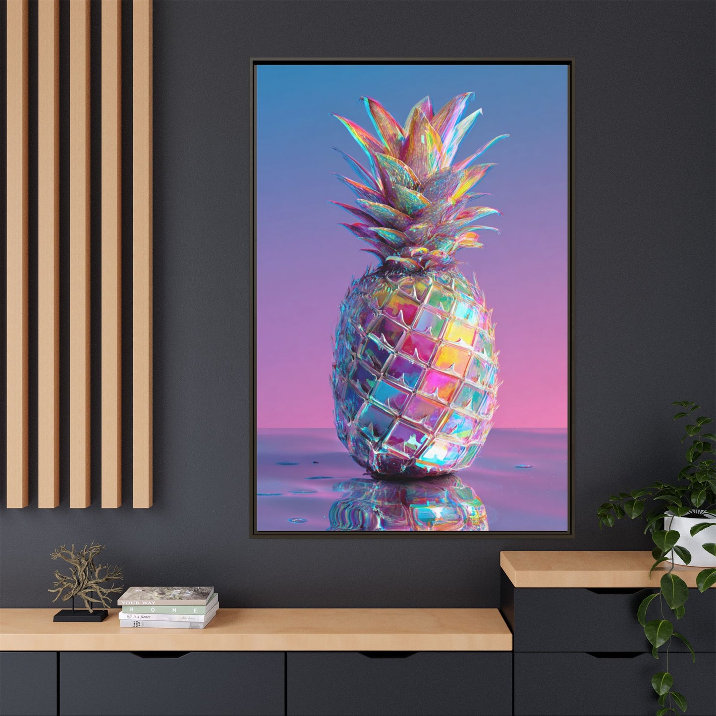 Colorful Pineapple Canvas Art | Abstract Tropical Design