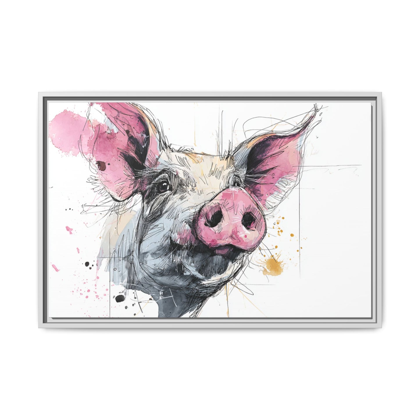 Whimsical Pig Art Print - Playful Farmhouse Decor