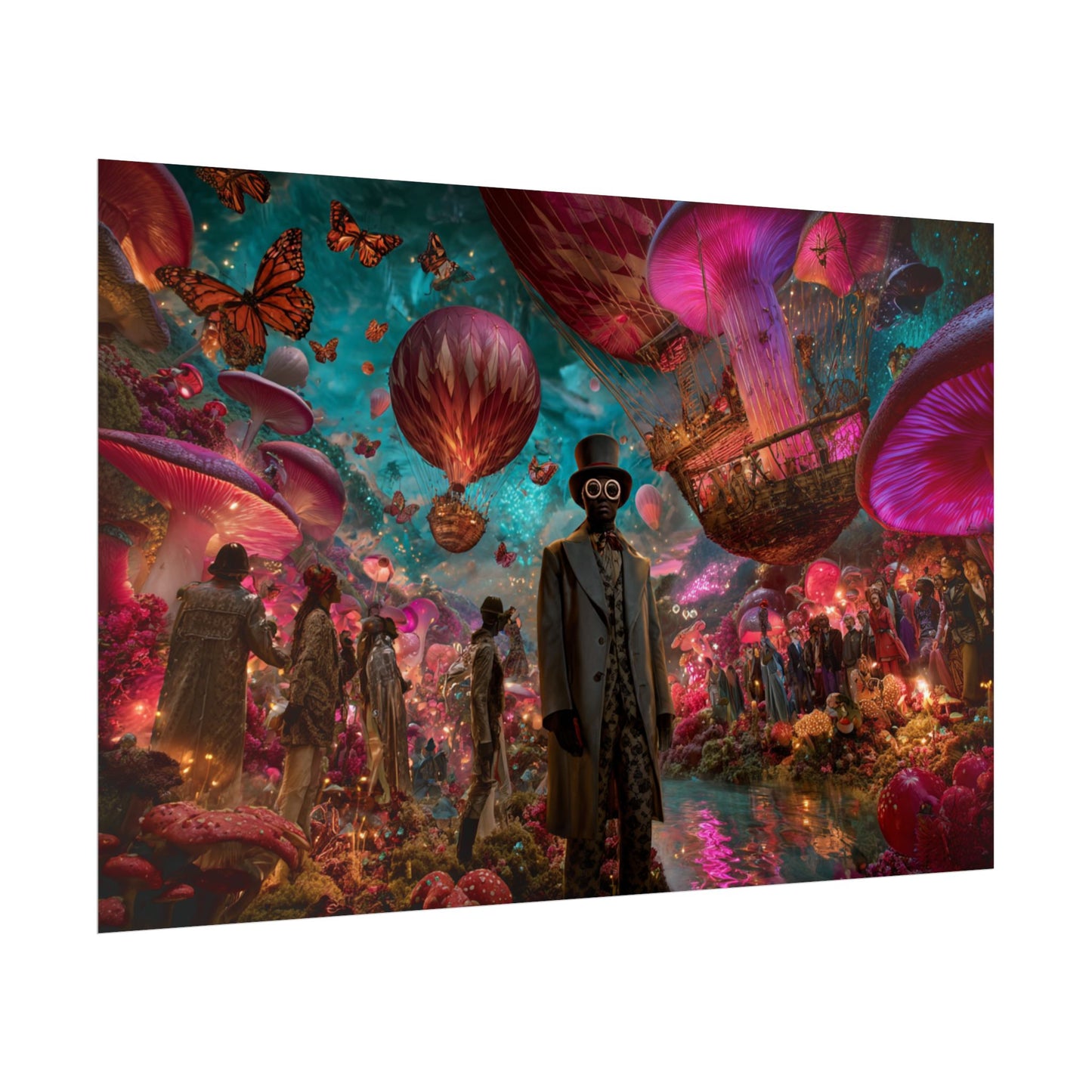Whimsical Hot Air Balloon Fantasy Artwork | Surreal Landscape