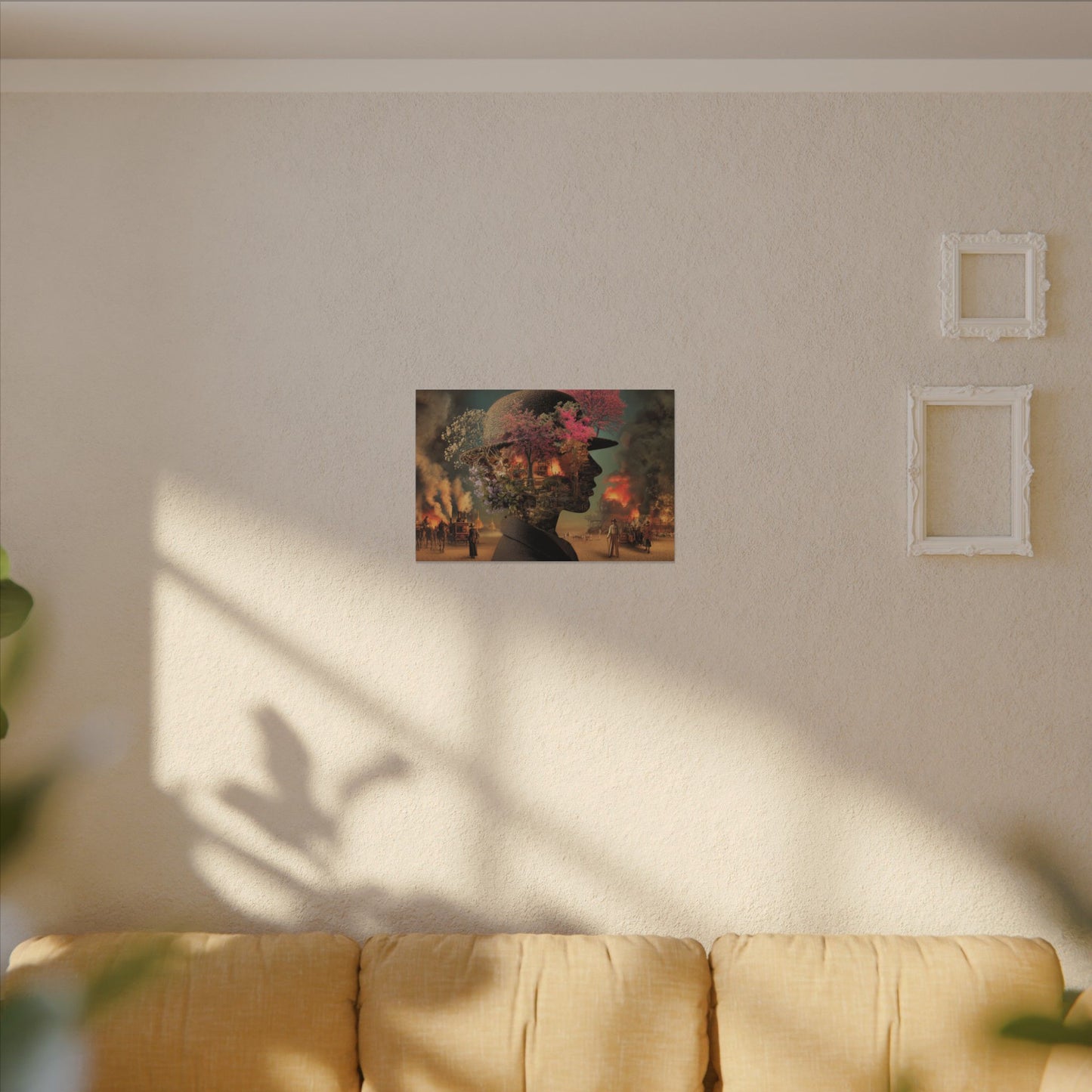 Whimsical Floral Silhouette Art Print | Living Room Décor