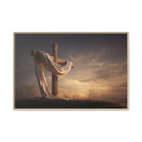 Rustic Cross Wall Art with Draped Fabric | Inspirational Decor