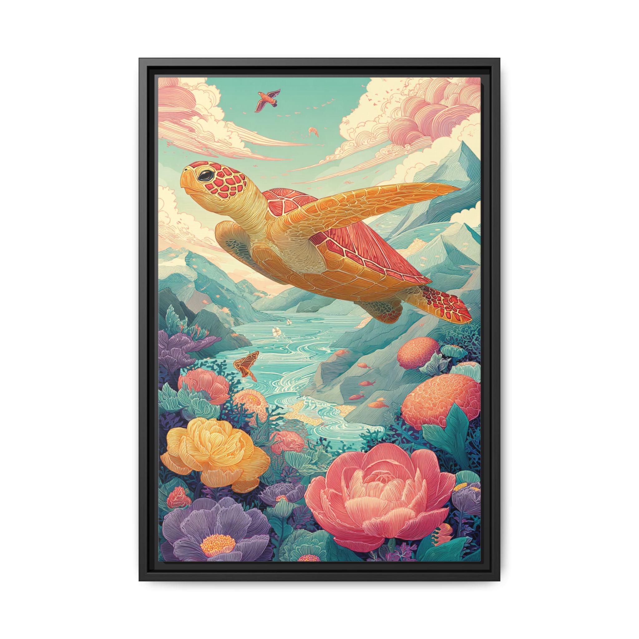Vibrant Turtle Art | Whimsical Nature Illustration
