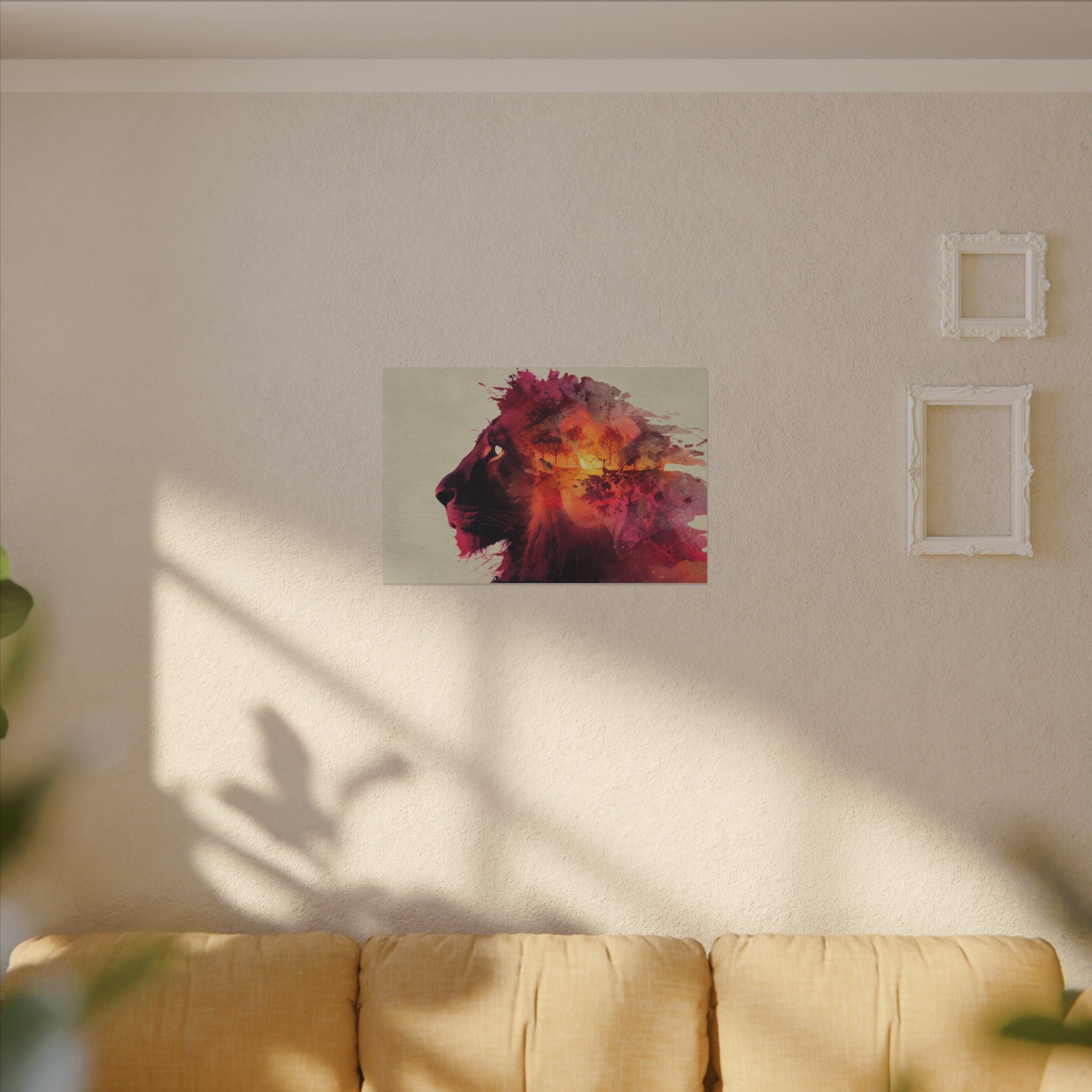 Majestic Lion Watercolor Art | Vibrant Animal Portrait