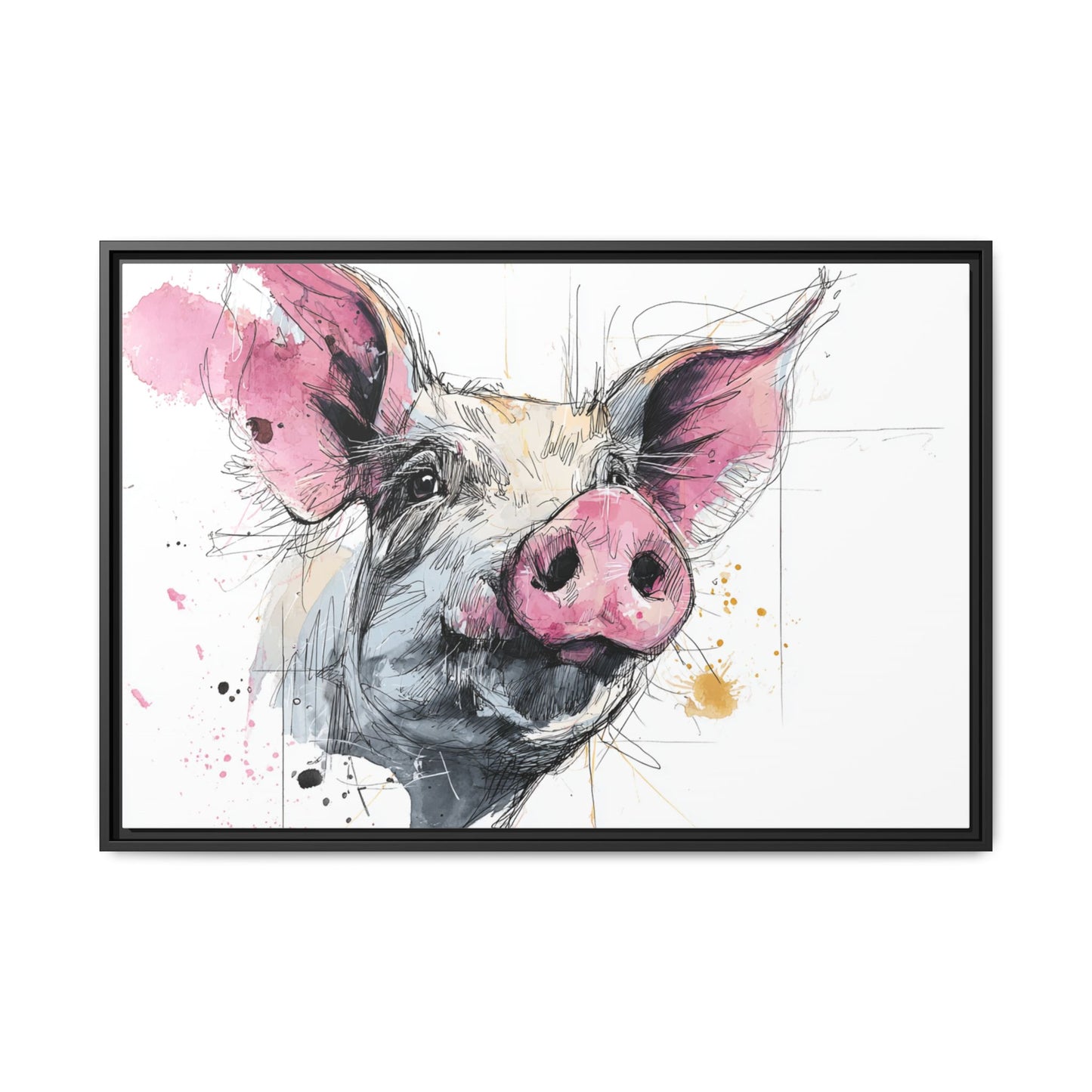 Whimsical Pig Art Print - Playful Farmhouse Decor
