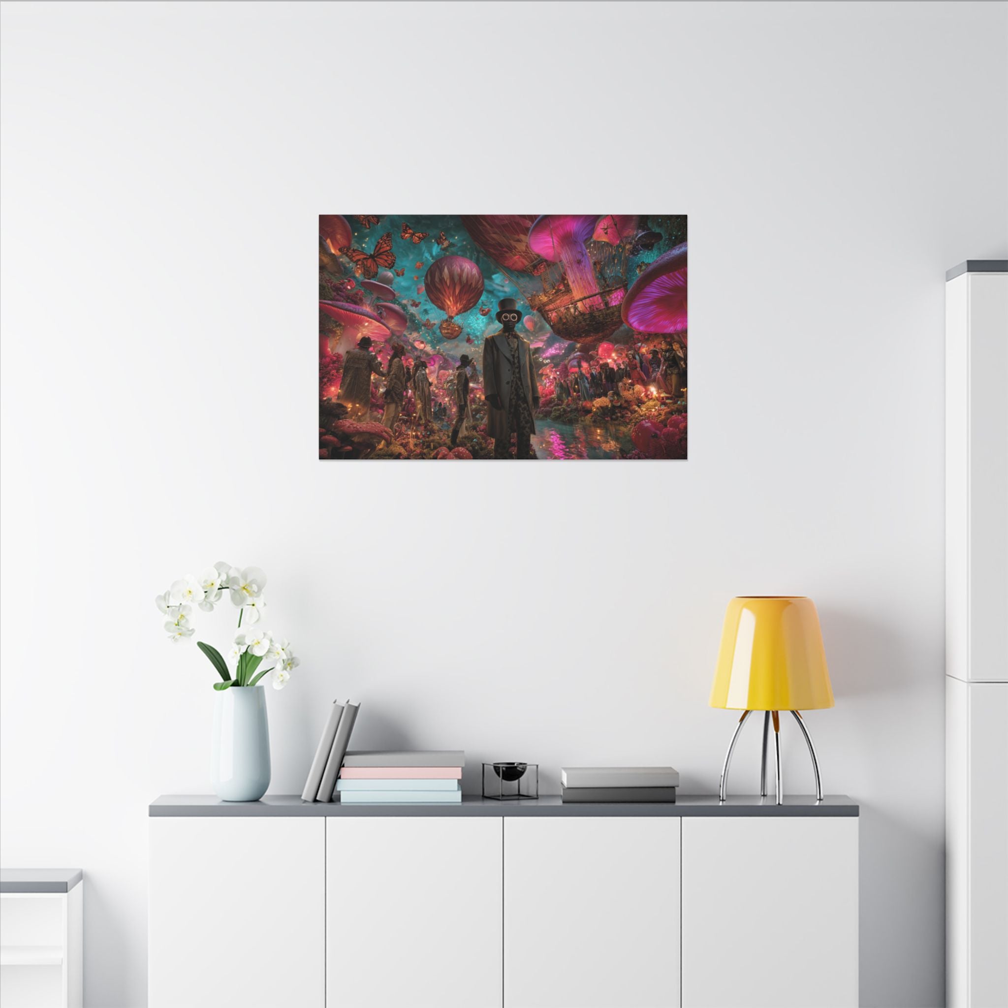 Whimsical Hot Air Balloon Fantasy Artwork | Surreal Landscape