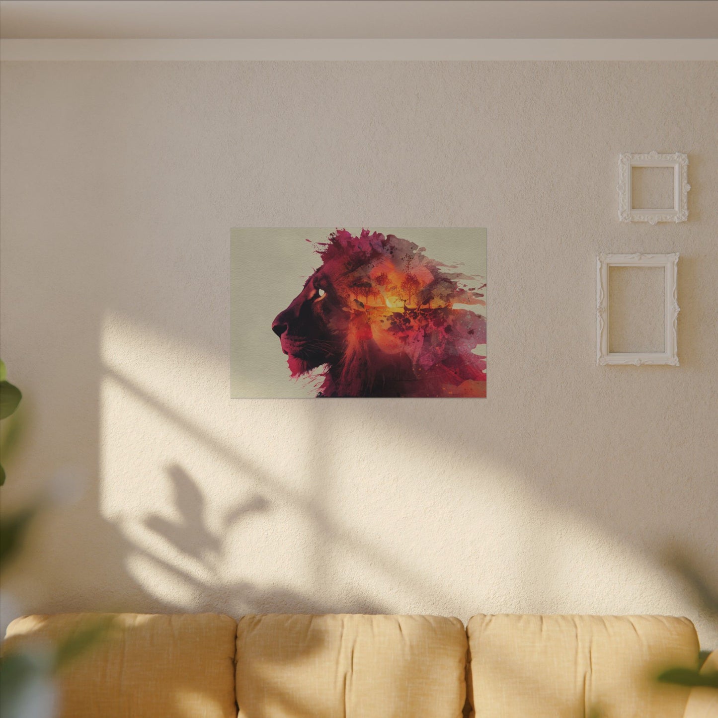 Majestic Lion Watercolor Art | Vibrant Animal Portrait