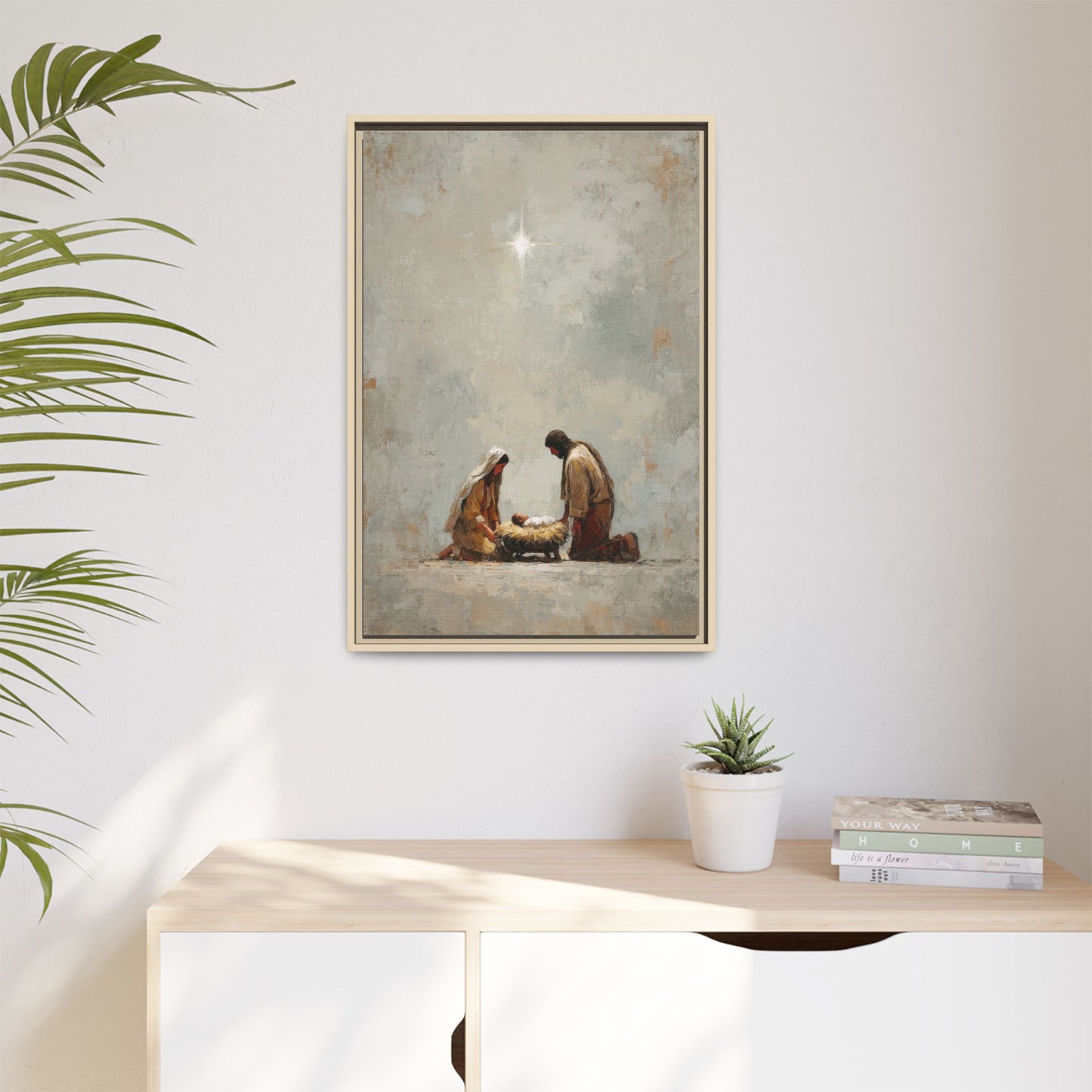 Nativity Scene Art Print - Warm Family Vibes