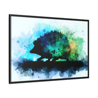 Hedgehog Silhouette Watercolor Art | Nature-Inspired Home Decor