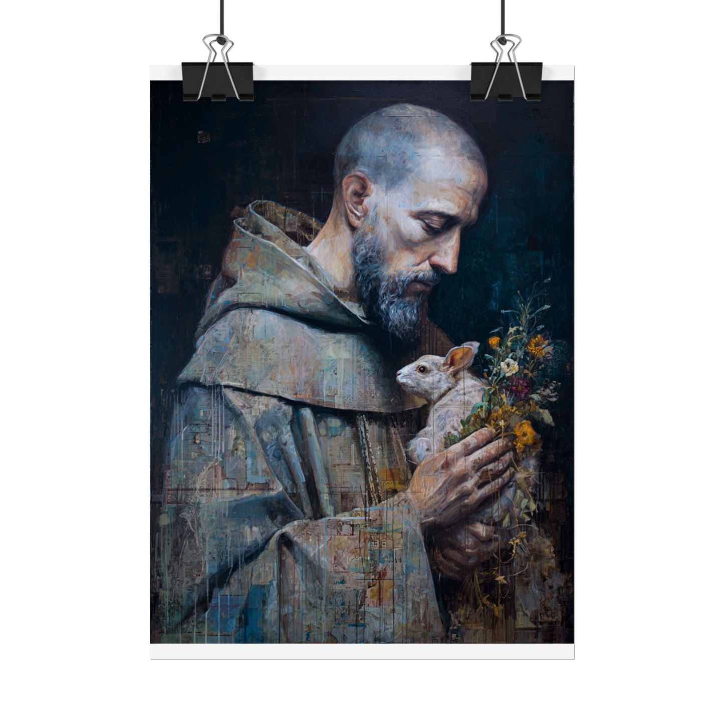 Saint Francis and Rabbit Artwork - Nature Inspired Wall Art