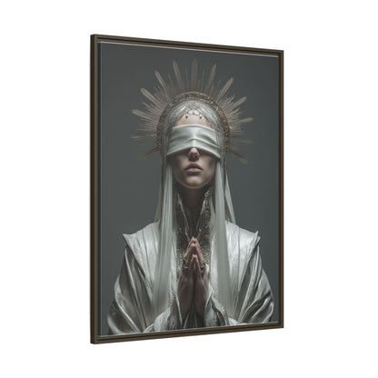 Ethereal Blindfolded Saint Art | Spiritual Home Decor