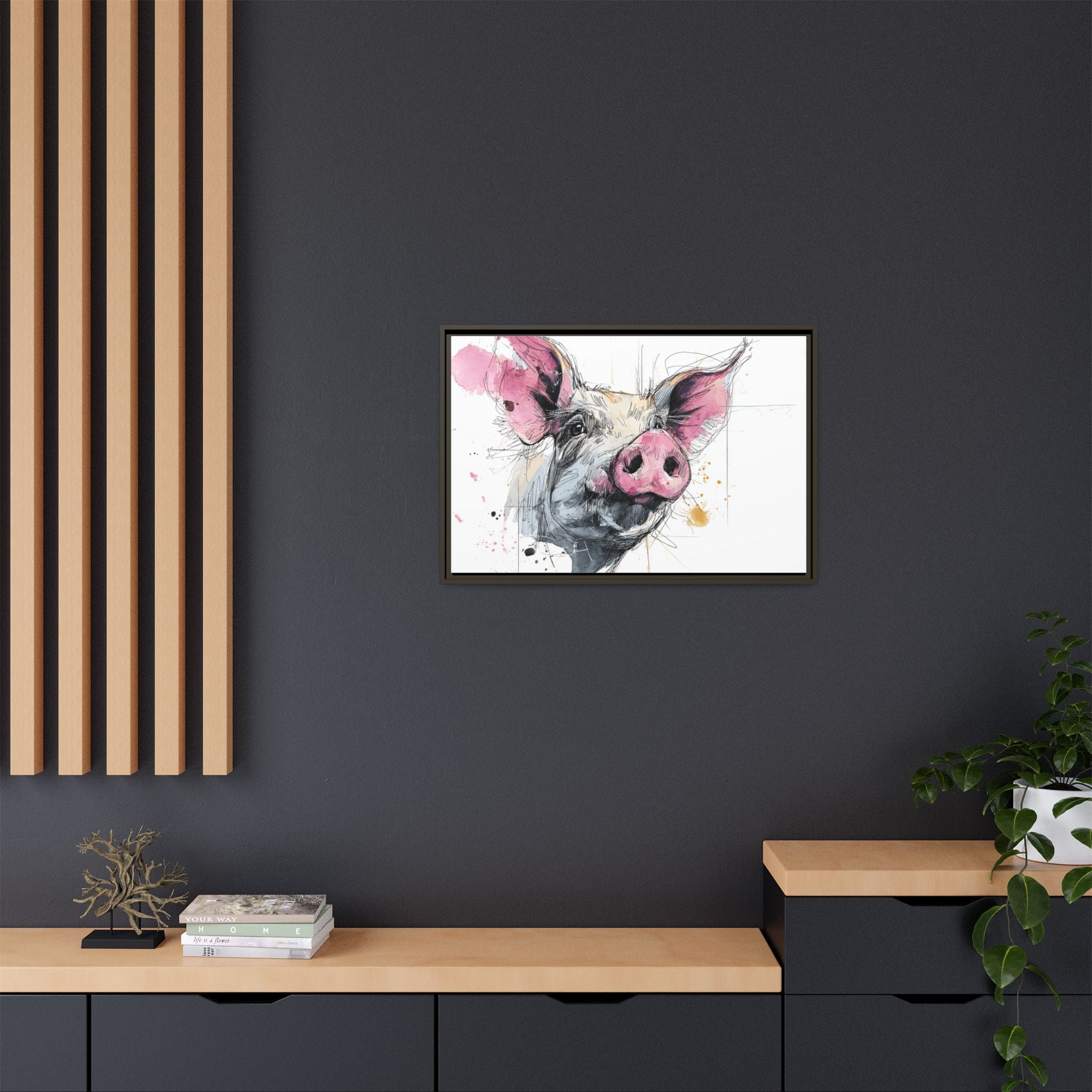 Whimsical Pig Art Print - Playful Farmhouse Decor