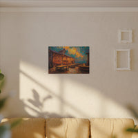 Autumn Festival Night Scene - Colorful Impressionist Art