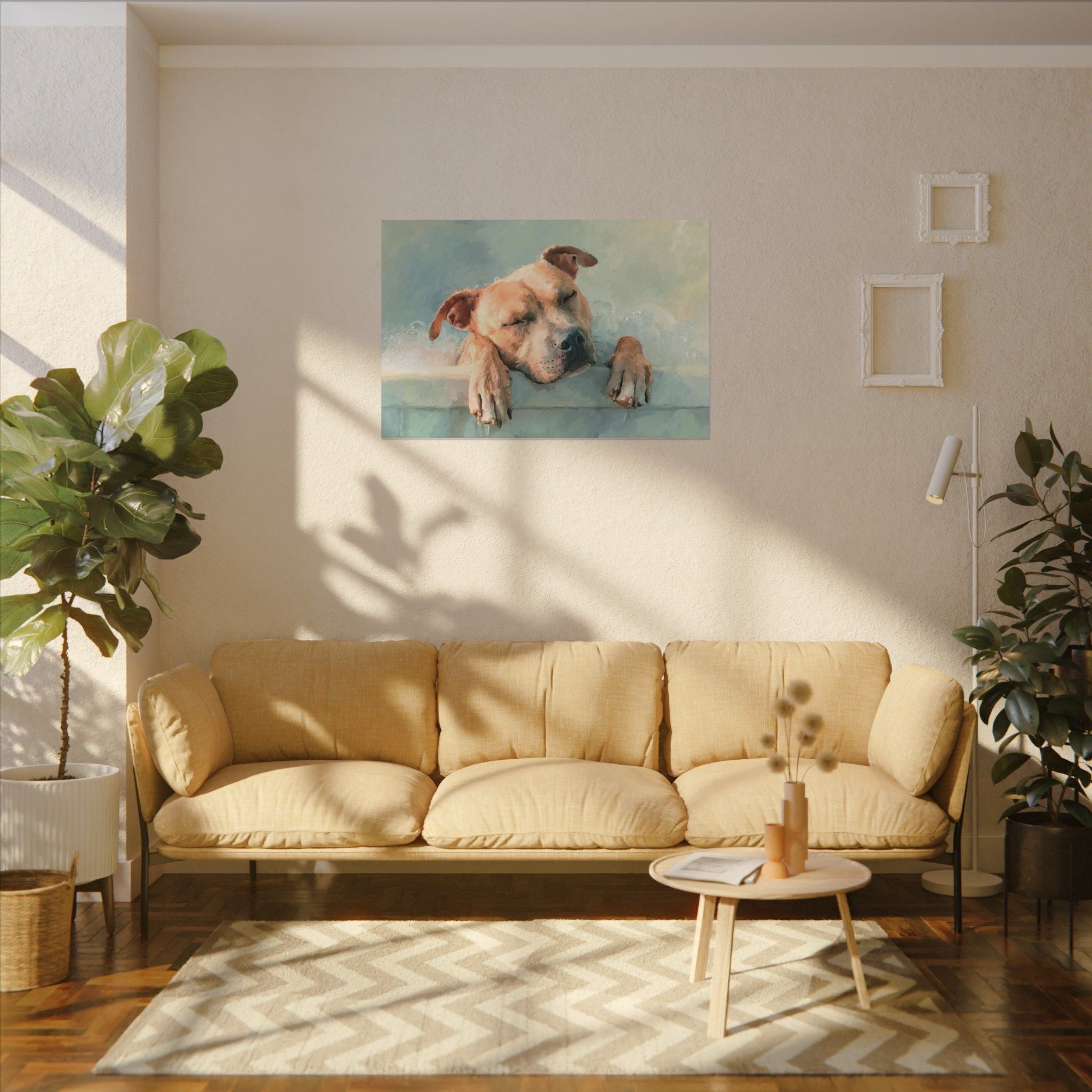 Cozy Dog Portrait | Serene Animal Artwork for Warm Spaces