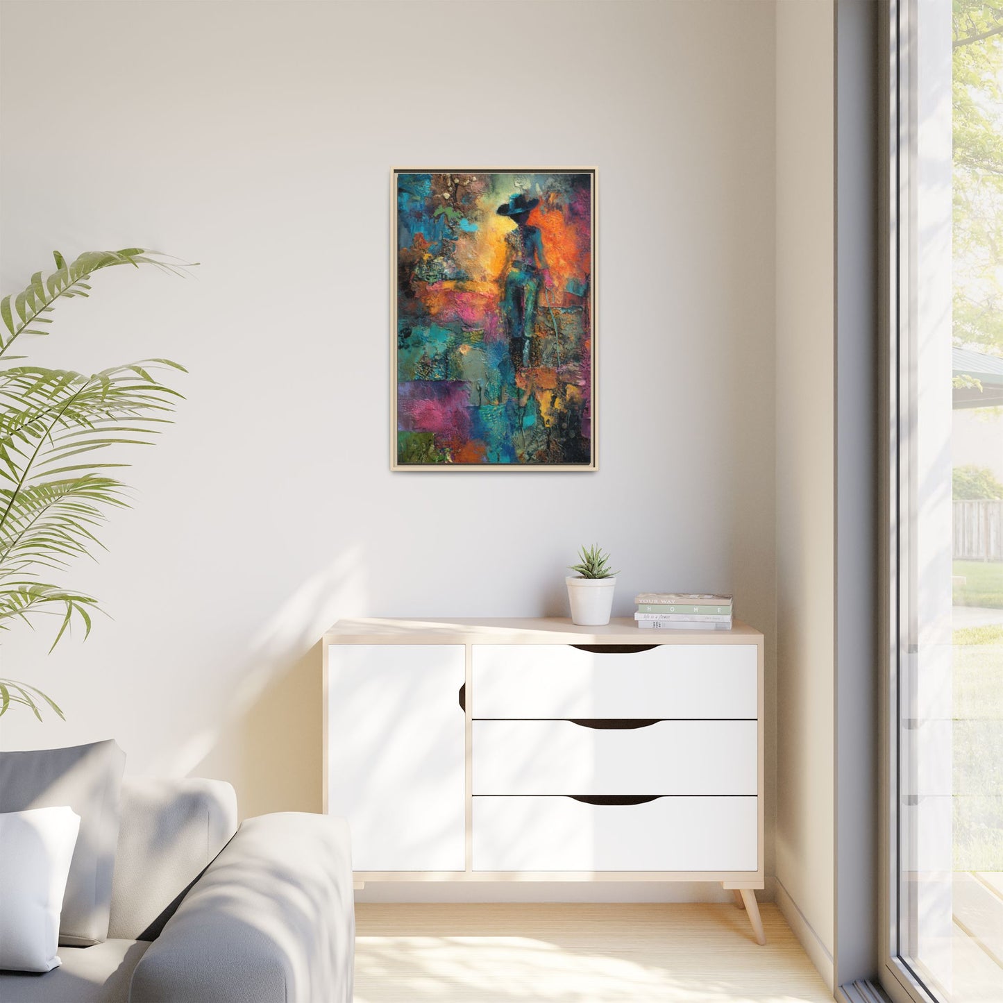 Abstract Cowgirl Art | Colorful Canvas Artwork
