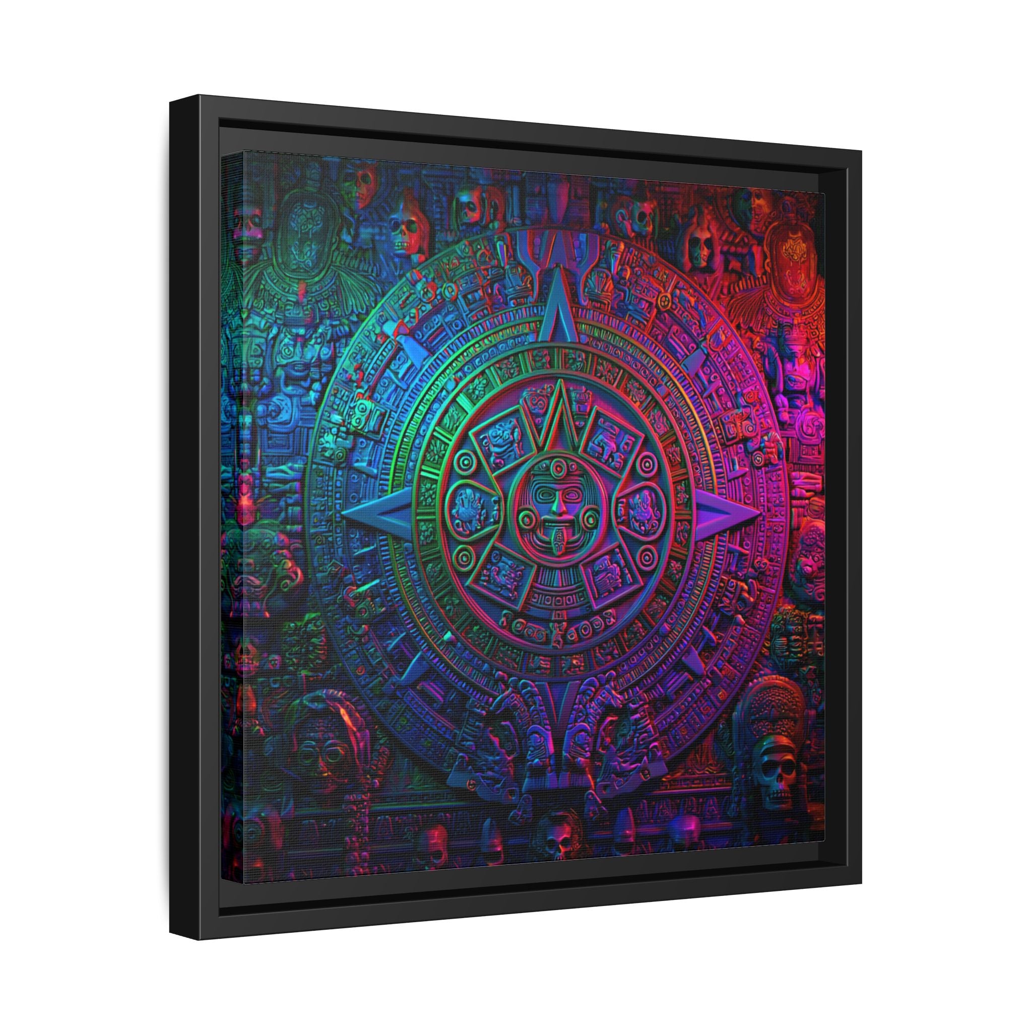 Aztec Mandala Wall Art - Colorful Cultural Decor