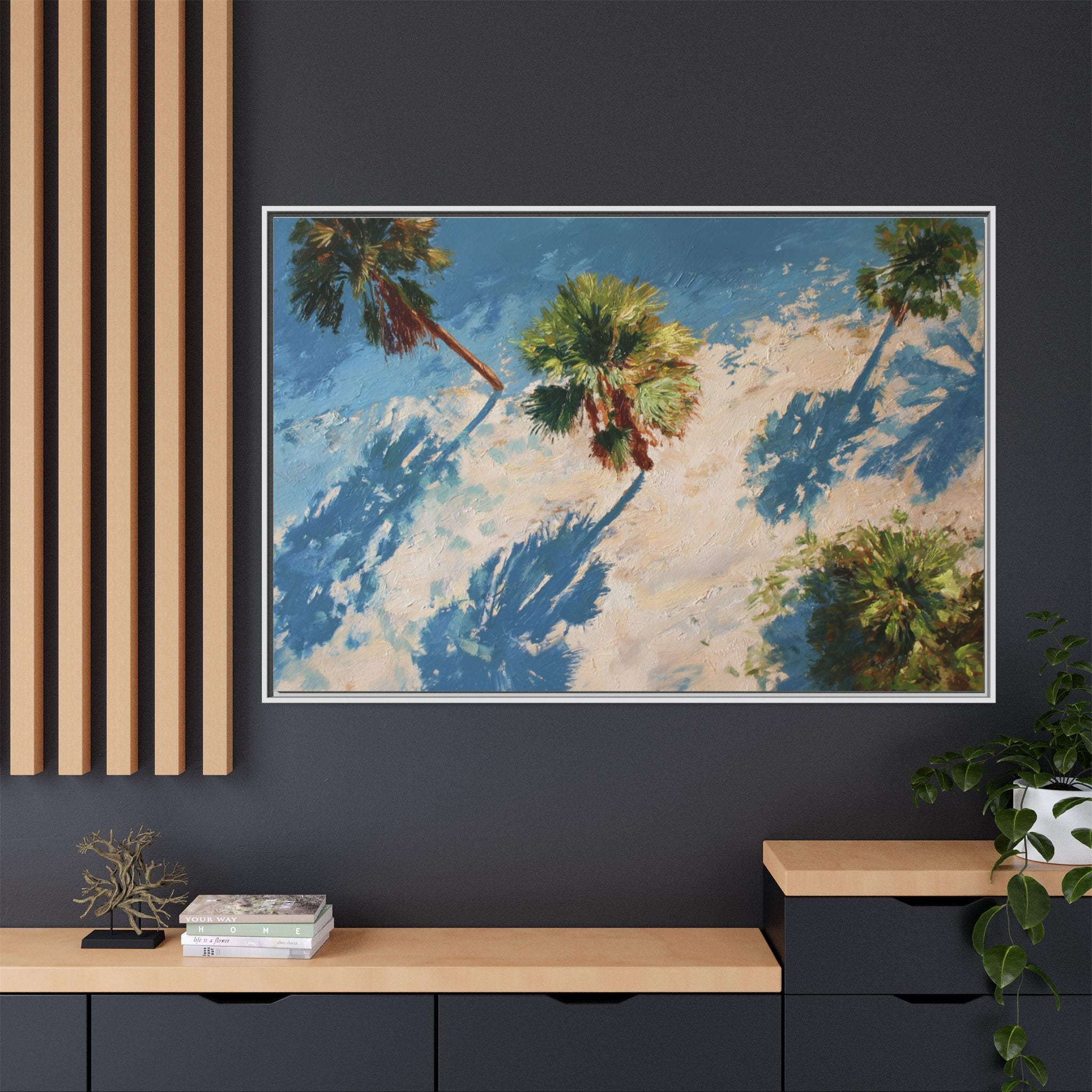Tropical Palm Trees Artwork | Vibrant Coastal Landscape