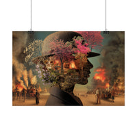 Whimsical Floral Silhouette Art Print | Living Room Décor
