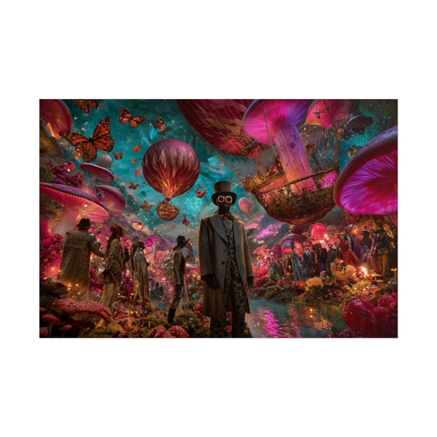 Whimsical Hot Air Balloon Fantasy Artwork | Surreal Landscape
