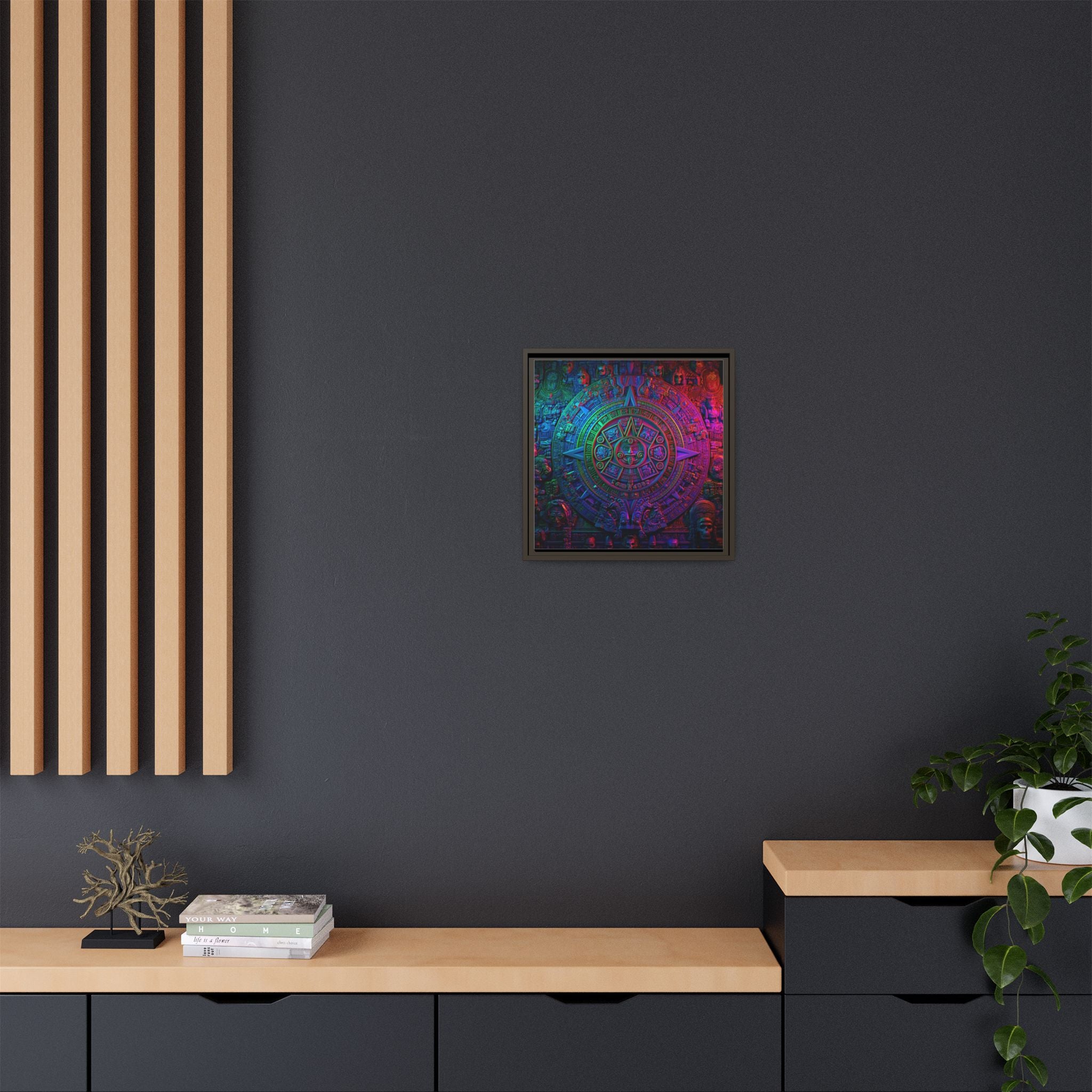 Aztec Mandala Wall Art - Colorful Cultural Decor