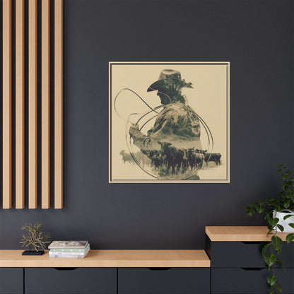 Lone Cowboy Silhouette Art - Vintage Western Charm