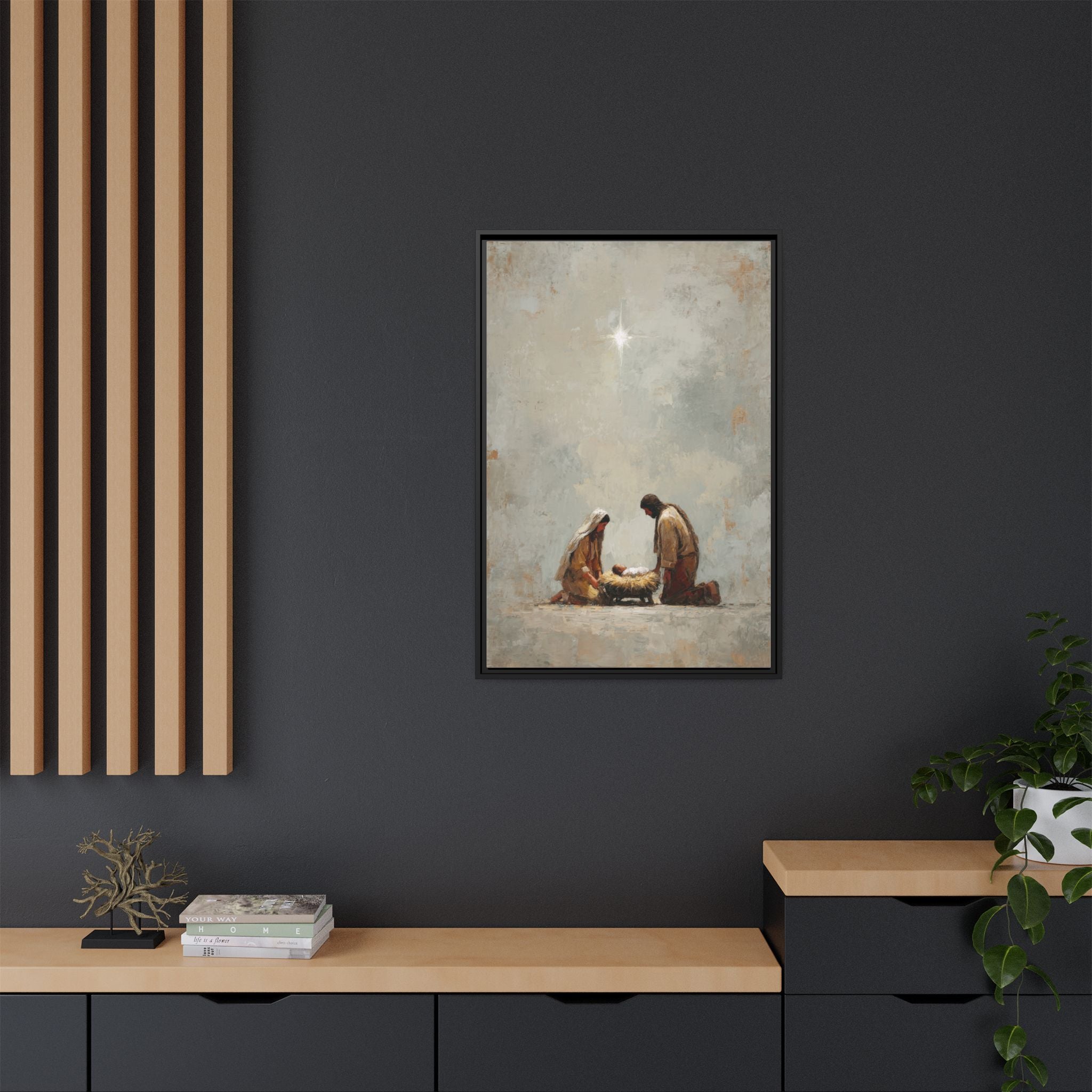 Nativity Scene Art Print - Warm Family Vibes