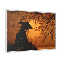 Serene Silhouette of Contemplation | Asian-Inspired Artwork