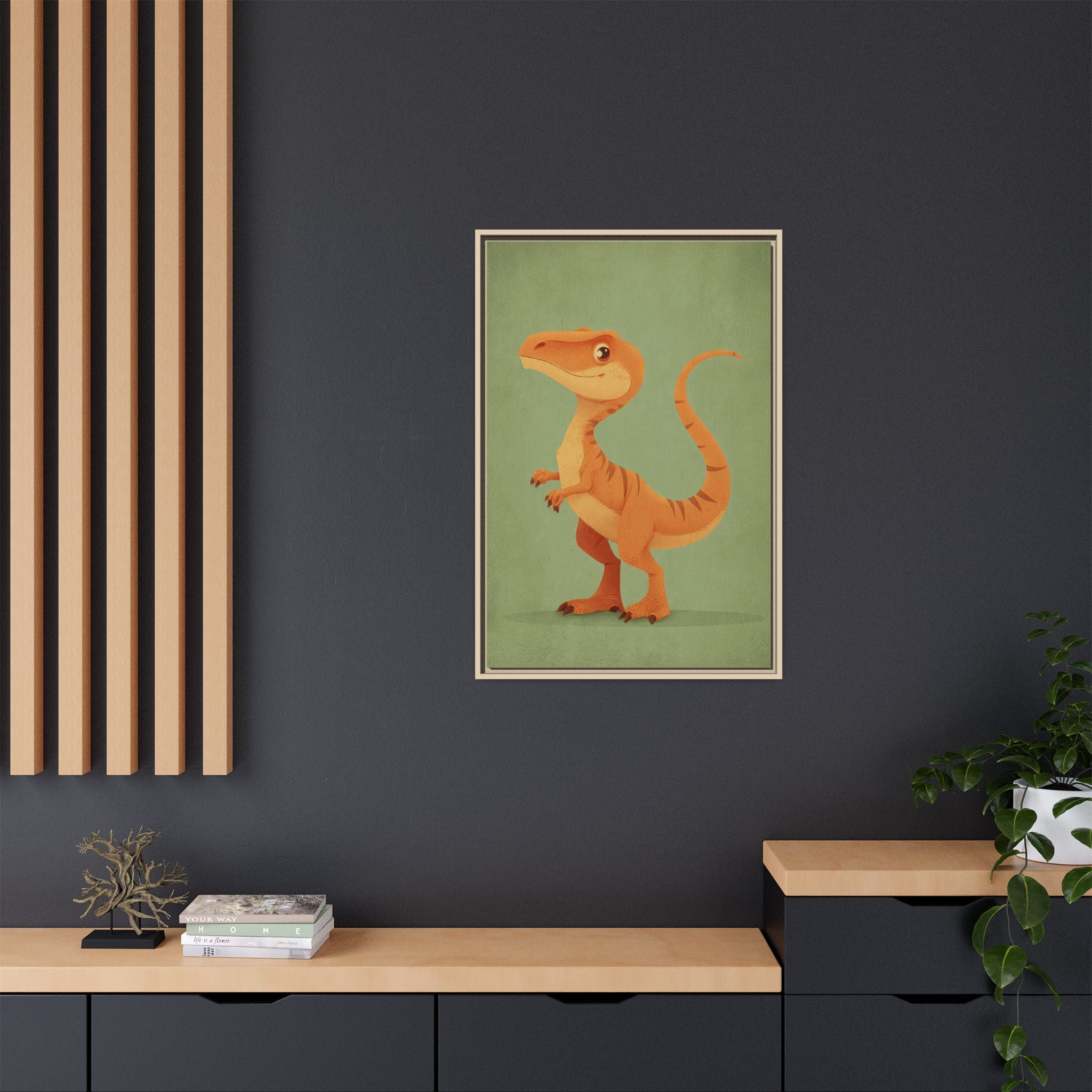 Whimsical Dinosaur Illustration Art for Kids' Rooms