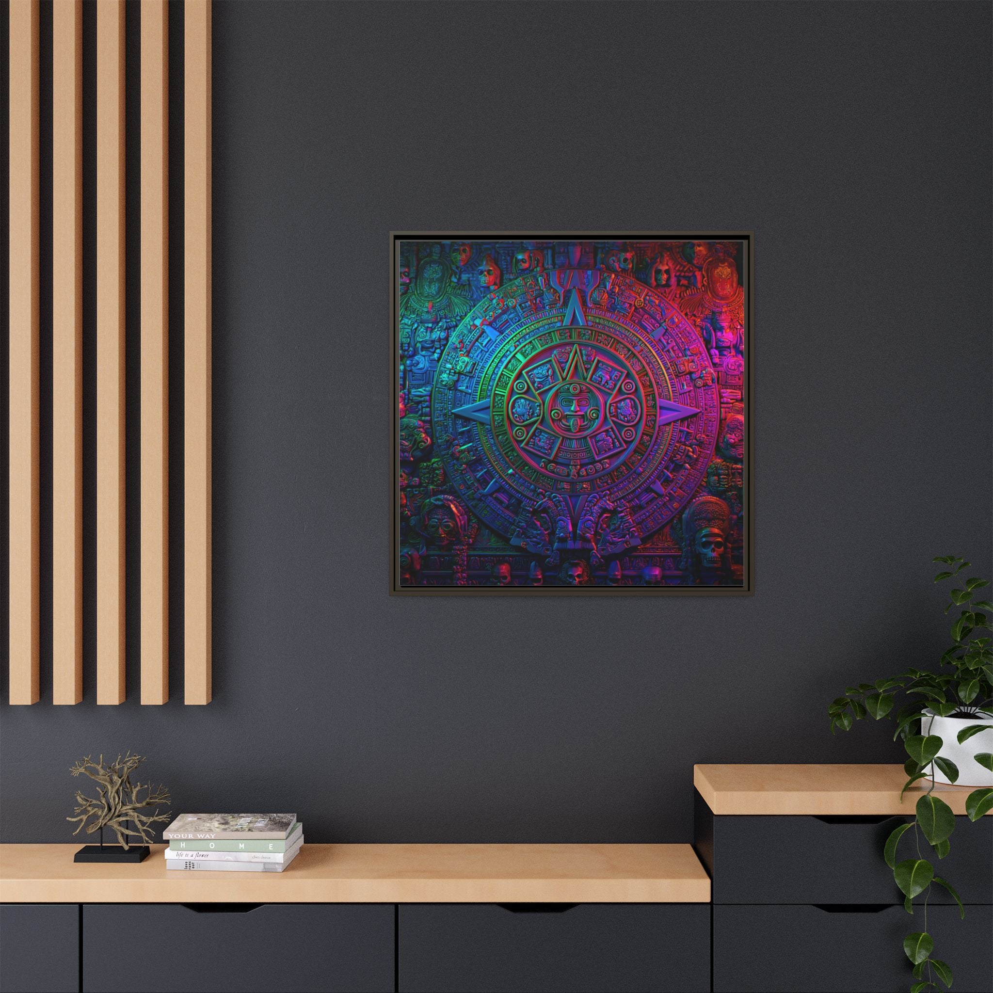 Aztec Mandala Wall Art - Colorful Cultural Decor