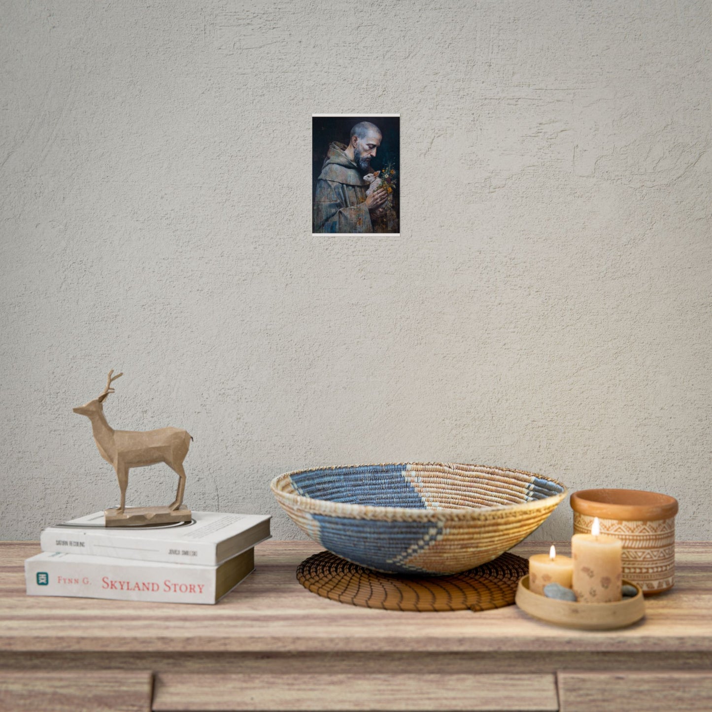 Saint Francis and Rabbit Artwork - Nature Inspired Wall Art