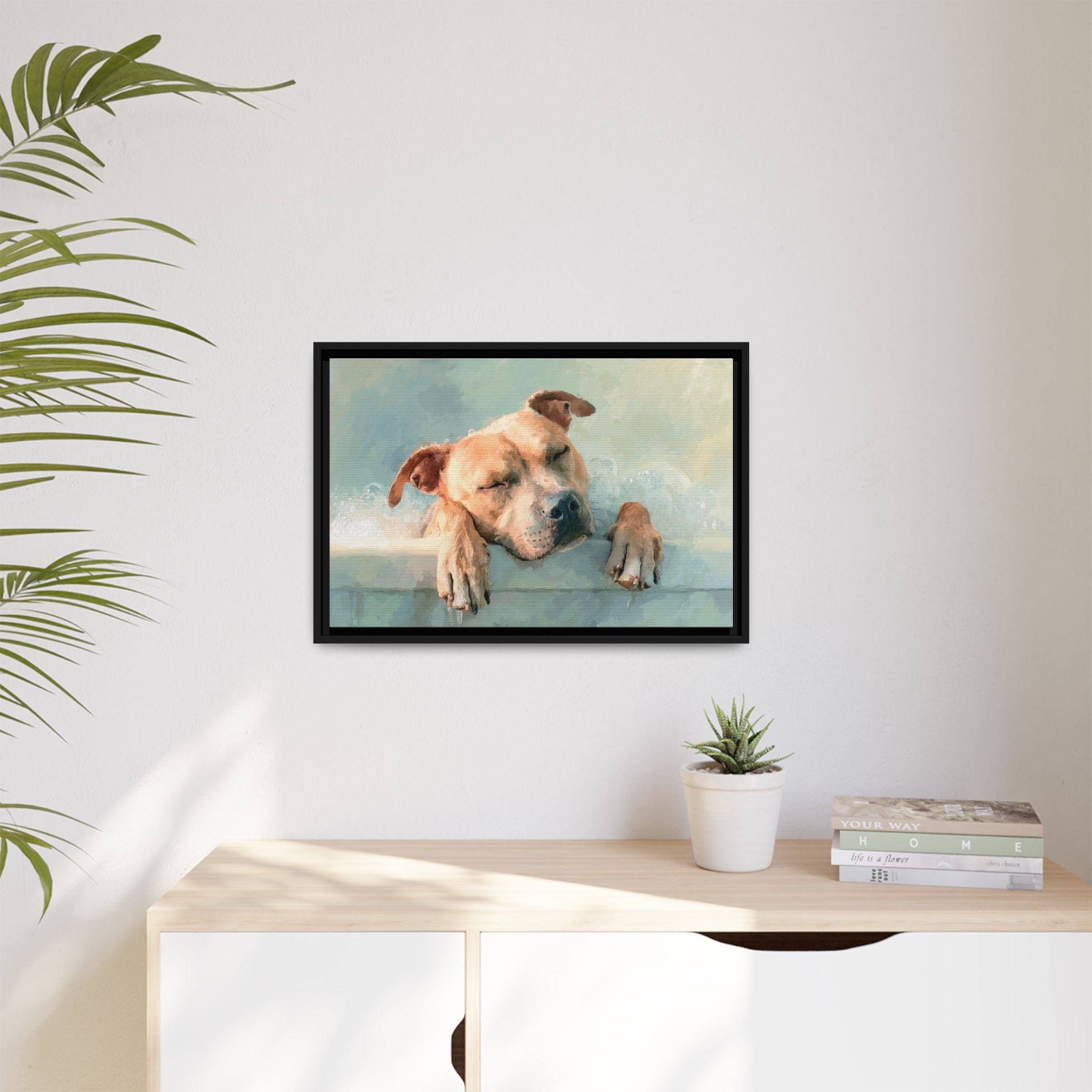 Cozy Dog Portrait | Serene Animal Artwork for Warm Spaces