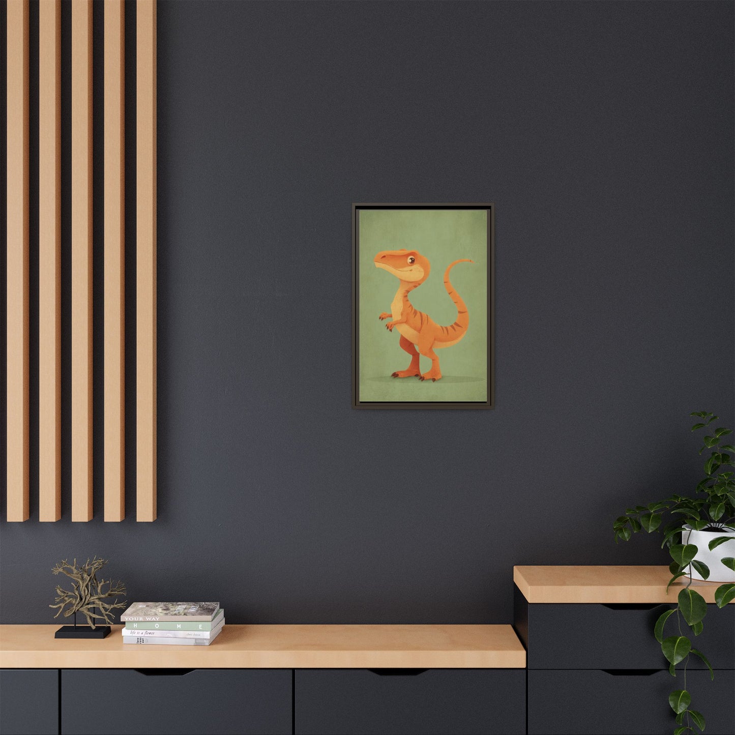 Whimsical Dinosaur Illustration Art for Kids' Rooms