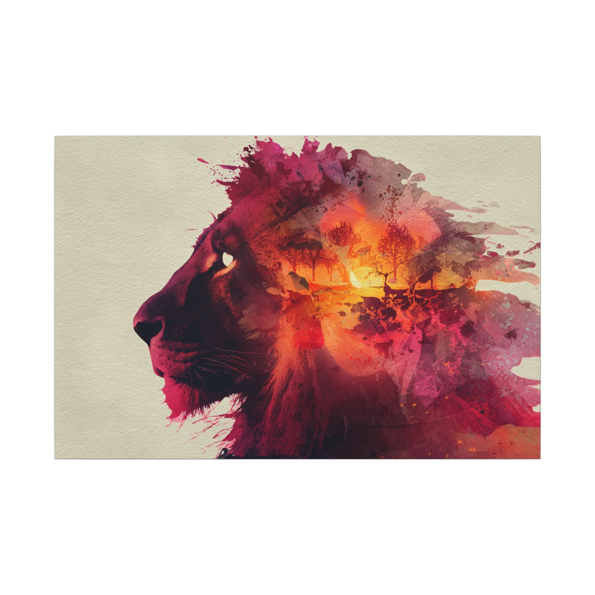 Majestic Lion Watercolor Art | Vibrant Animal Portrait