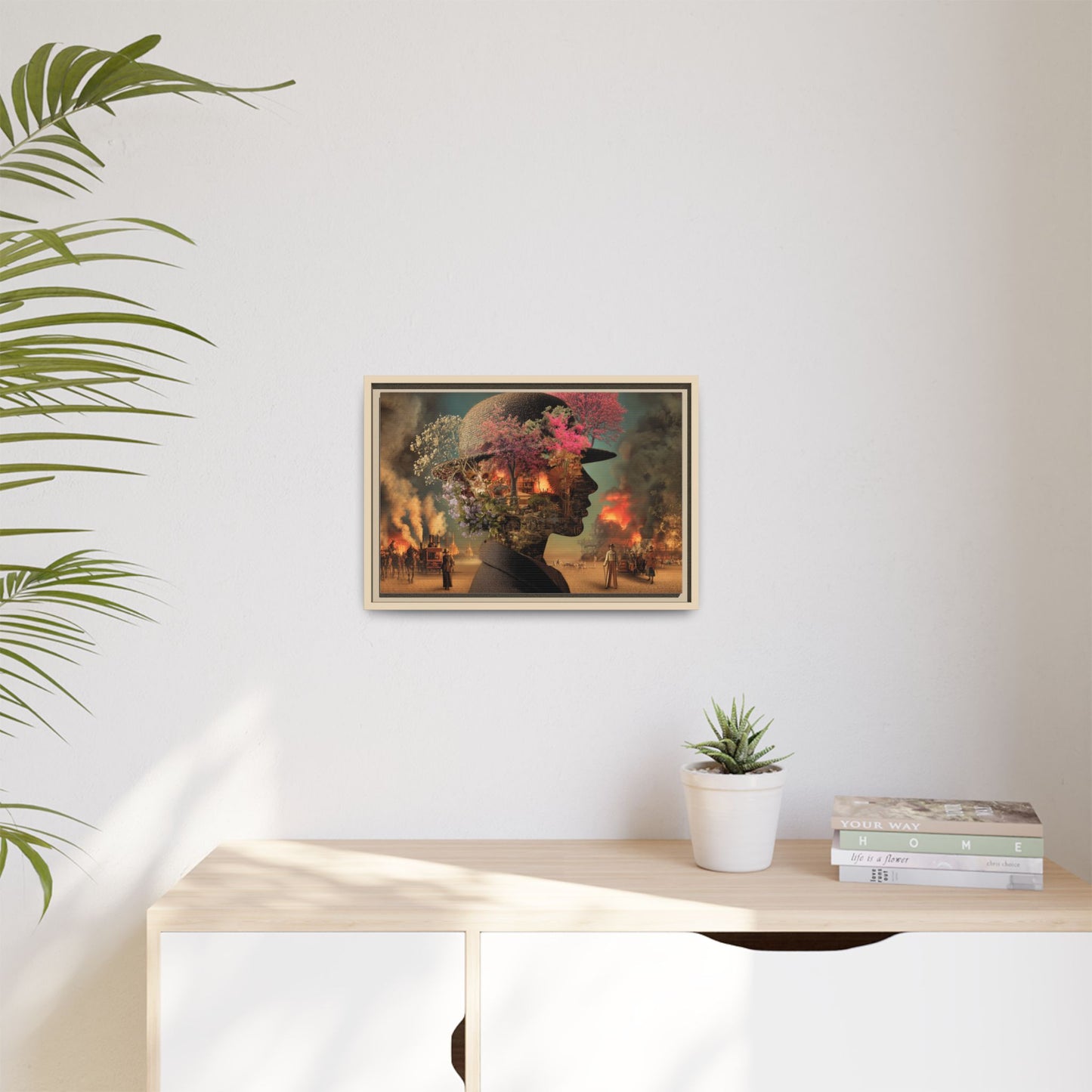 Whimsical Floral Silhouette Art Print | Living Room Décor