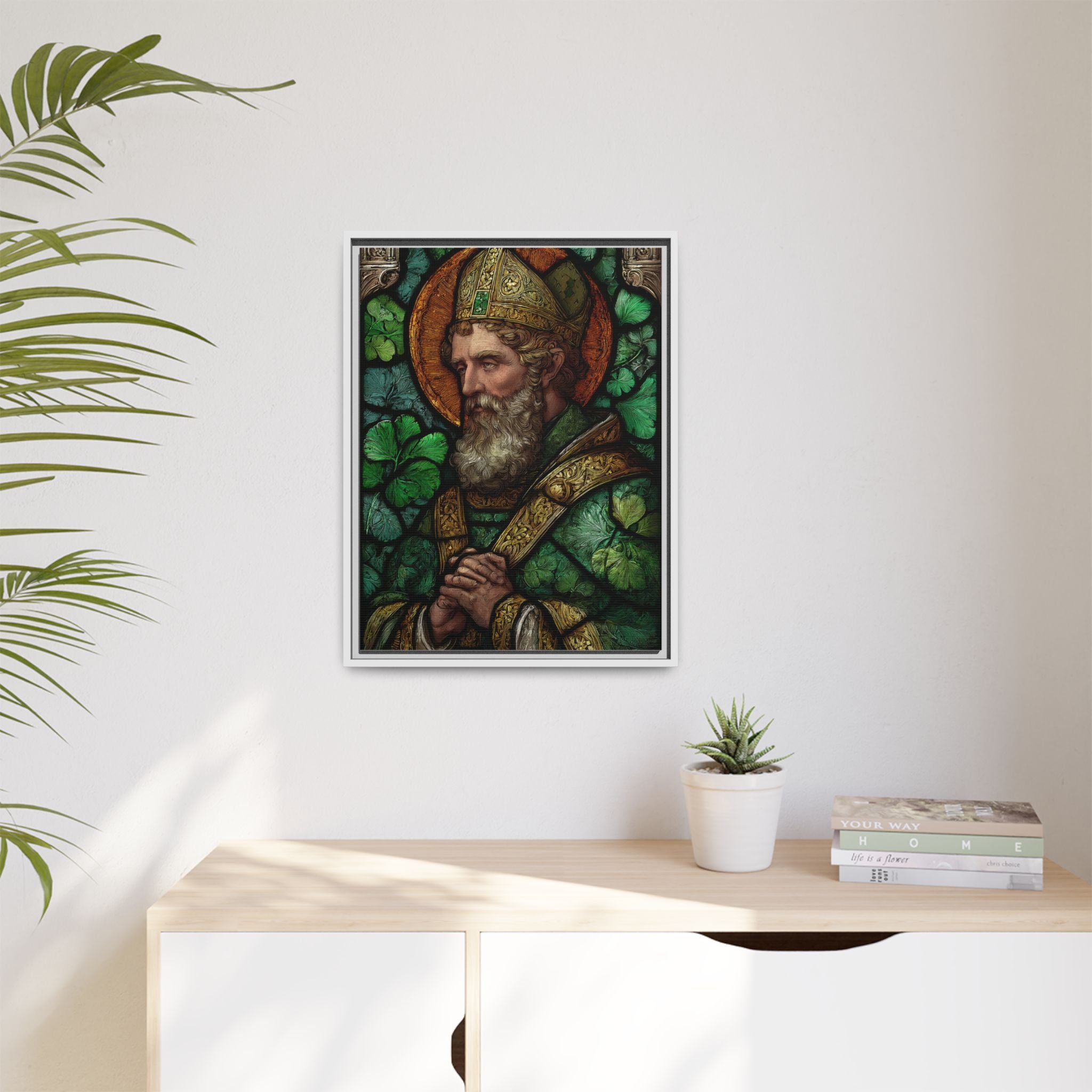 Saint Artwork | Irish Heritage Art | Traditional Green Tones