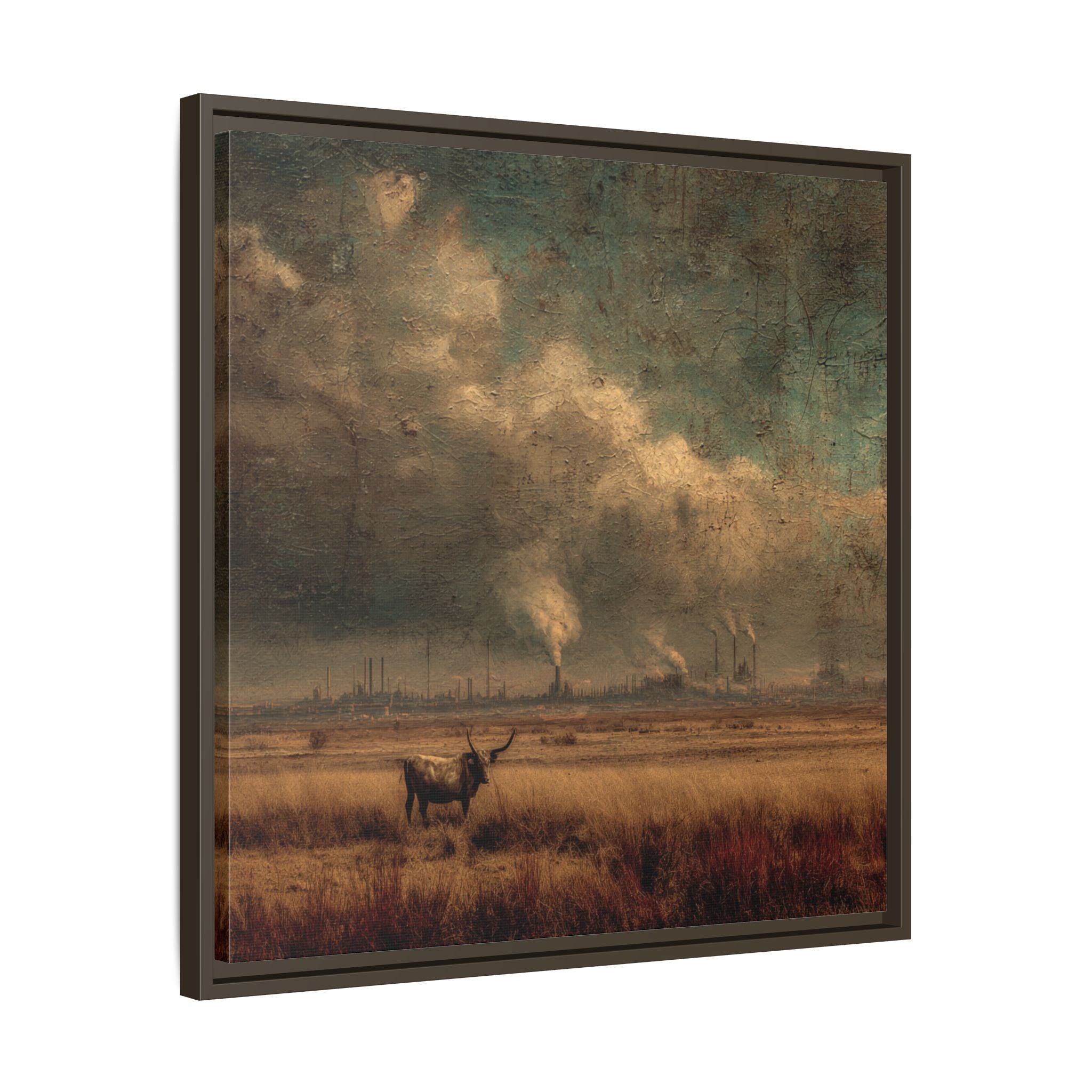 Cattle in Industrial Landscape | Vintage Style Art Print