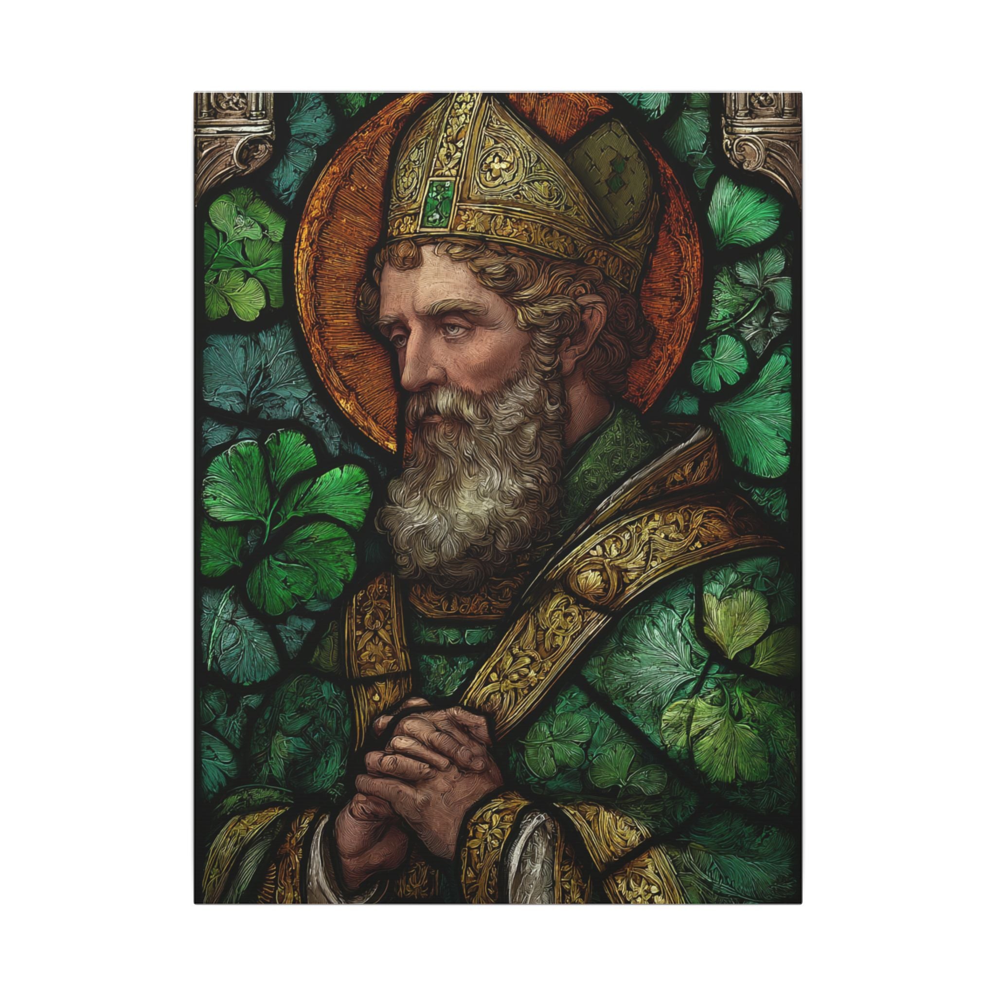 Saint Artwork | Irish Heritage Art | Traditional Green Tones