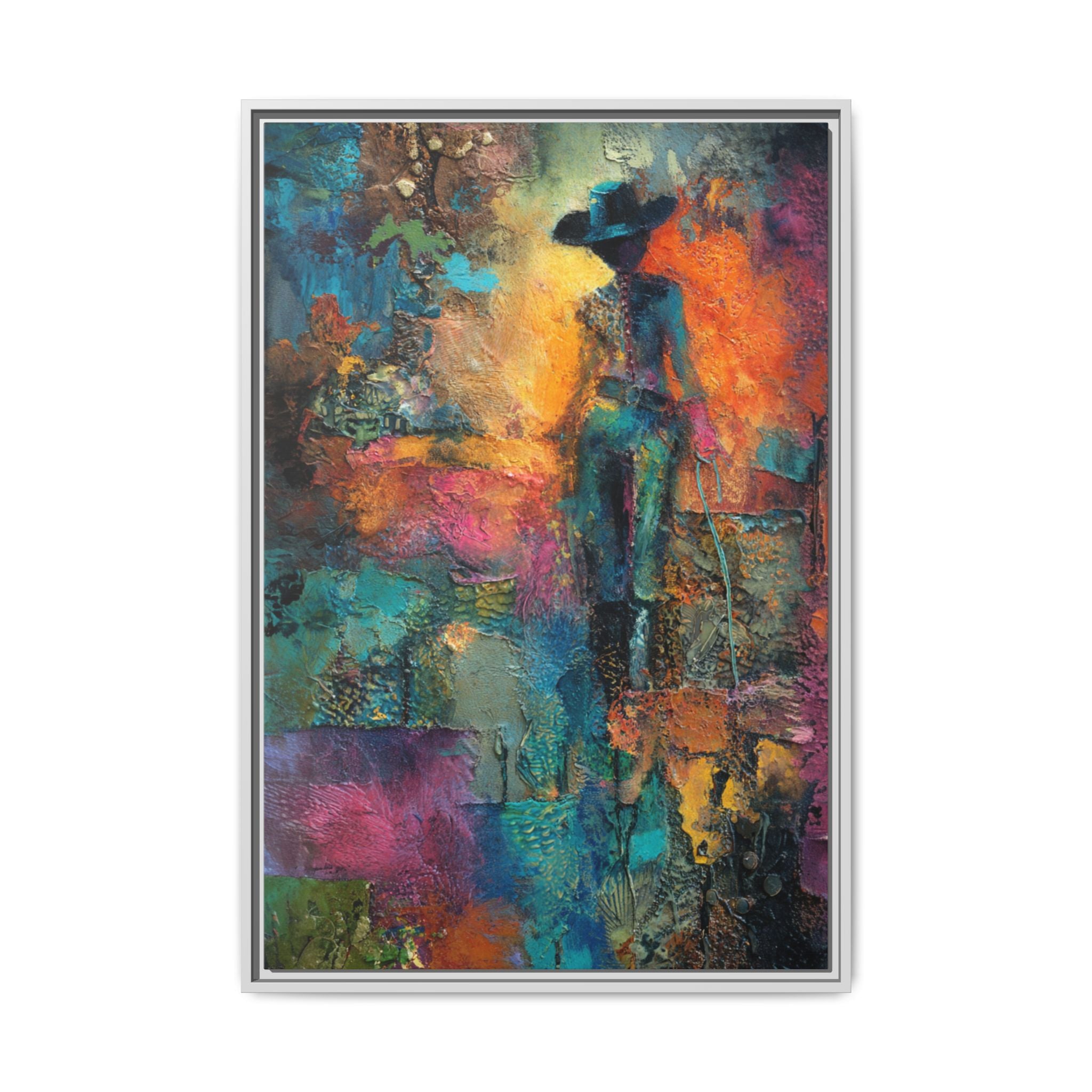 Abstract Cowgirl Art | Colorful Canvas Artwork