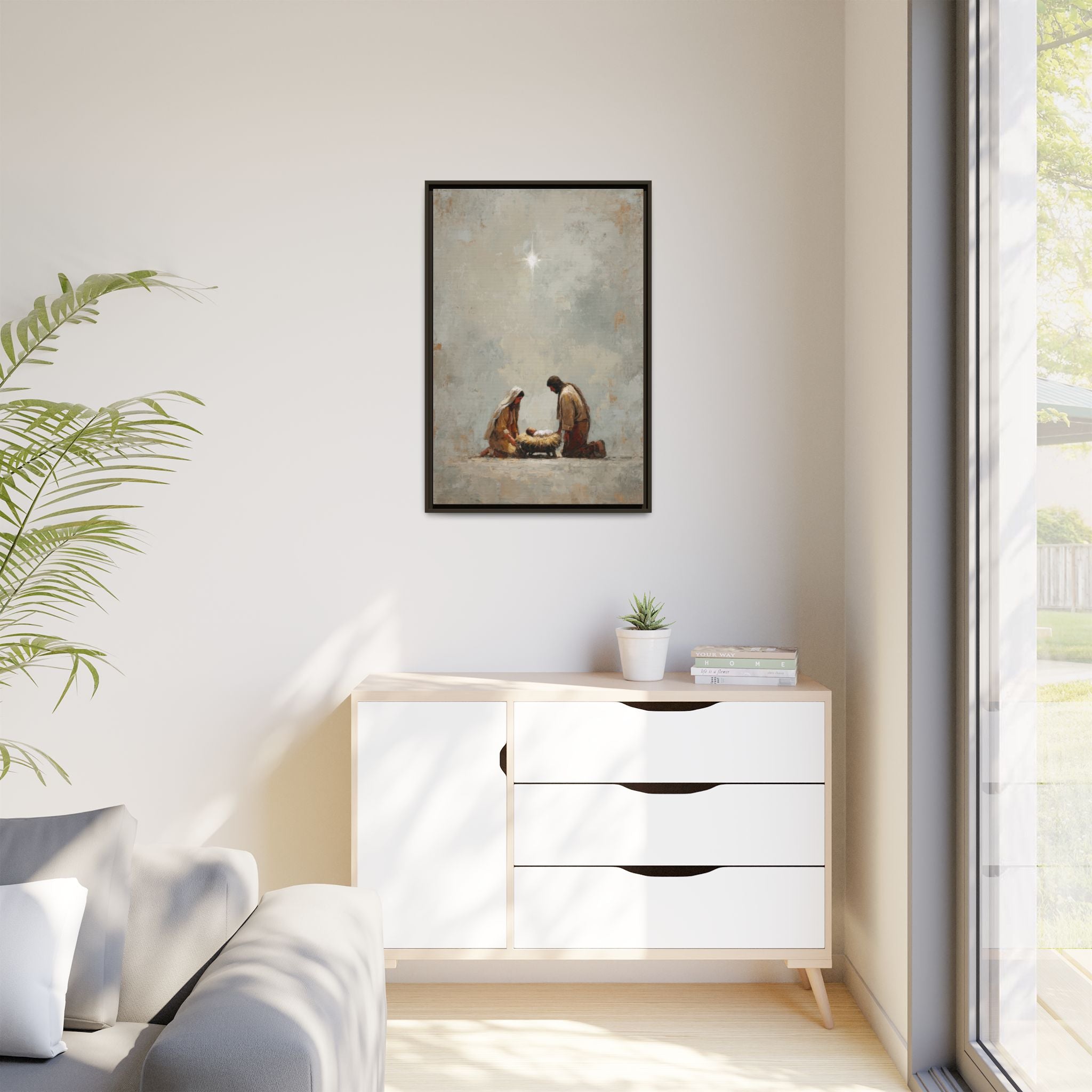 Nativity Scene Art Print - Warm Family Vibes