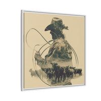 Lone Cowboy Silhouette Art - Vintage Western Charm