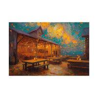 Autumn Festival Night Scene - Colorful Impressionist Art