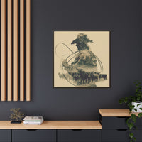 Lone Cowboy Silhouette Art - Vintage Western Charm