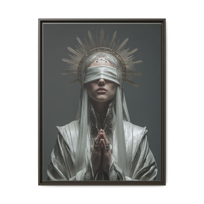 Ethereal Blindfolded Saint Art | Spiritual Home Decor