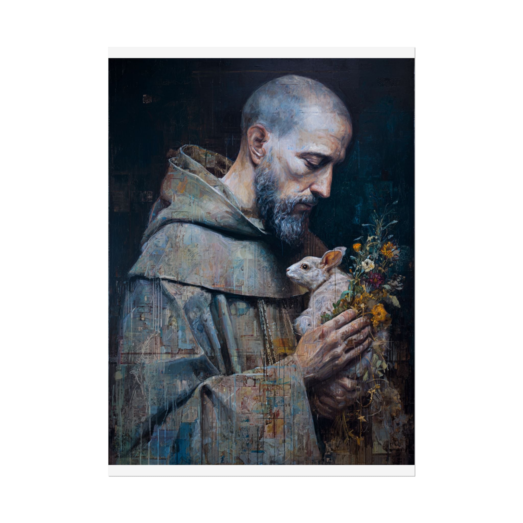 Saint Francis and Rabbit Artwork - Nature Inspired Wall Art